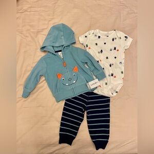 New Carter’s Baby 3 piece Set with a Fleece Jacket, 6M